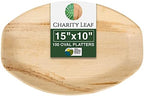 Disposable Bamboo 15" x 10" Trays (100 pieces) Bamboo Serving Platters, Disposable Boards, Dinnerware For