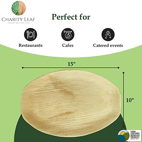 Disposable Bamboo 15" x 10" Trays (25 pieces) Bamboo Serving Platters, Disposable Boards, Dinnerware For, alternate view 3