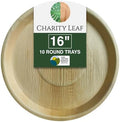 Disposable Bamboo 16" Round Trays (100 pieces) Bamboo Serving Platters, Disposable Boards, Dinnerware For
