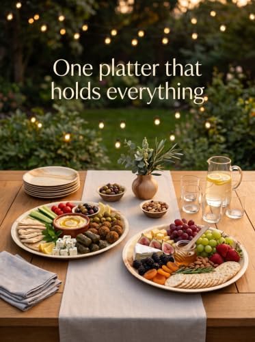 Disposable Bamboo 16" Round Trays (100 pieces) Bamboo Serving Platters, Disposable Boards, Dinnerware For, alternate view 5