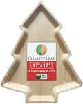 Disposable Bamboo 17"x12" Christmas Plates (25 pieces) Bamboo Serving Platters, Disposable Boards, Dinnerware
