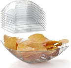 Disposable Bowls Plastic Serving Bowls Pack Of 8 Square Salad Bowl 32 Oz Clear Plastic Bowls For Par in 32 oz (8