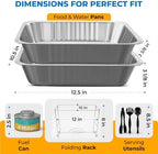 Disposable Chafing Dish Buffet Set, 6 Pack Half Size 10 x 12 Inch Food Pans in 10 x 12 Inch in Chrome, alternate view 2