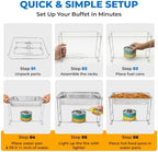 Disposable Chafing Dish Buffet Set, 6 Pack Half Size 10 x 12 Inch Food Pans in 10 x 12 Inch in Chrome, alternate view 4