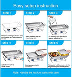 Disposable Chafing Dish Buffet Set, Food Warmers for Parties, Complete 33 Pcs of Chafing Servers with Covers, alternate view