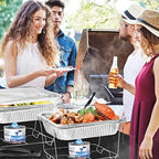 Disposable Chafing Dish Buffet Set, Food Warmers for Parties, Complete 39 Pcs of Chafing Servers with Covers, alternate view