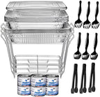 Disposable Chafing Dish Buffet Set, Food Warmers for Parties, Complete 39 Pcs of Chafing Servers with Covers, alternate view