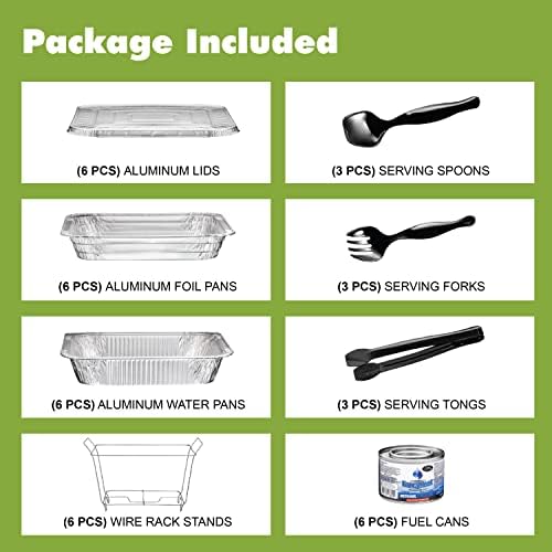 Disposable Chafing Dish Buffet Set, Food Warmers for Parties, Complete 39 Pcs of Chafing Servers with Covers, alternate view
