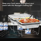 Disposable Chafing Dish Buffet Set, Food Warmers for Parties, Complete 39 Pcs of Chafing Servers with Covers, alternate view