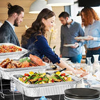 Disposable Chafing Dish Buffet Set, Food Warmers for Parties, Complete 39 Pcs of Chafing Servers with Covers, alternate view