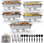 Disposable Chafing Dish Buffet Set for Buffets, Catering, 5 Rack 52 PCE Set in Silver