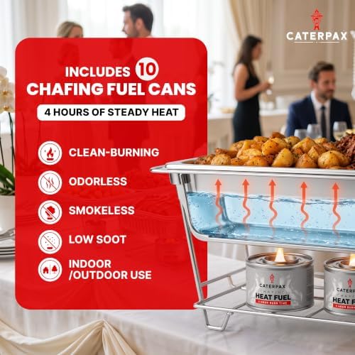 Disposable Chafing Dish Buffet Set for Buffets, Parties, Catering, 5 Pack in Silver, alternate view 3
