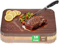 Disposable Serving Trays 18 Pack, Wood Grain Rectangular Paper Platters 13.5 x 10 inch, Large Heavy Duty Party