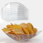 Disposable Square Plastic Serving Bowls - Pack of 6, 64 Oz Clear for Parties, Salad Bar, Buffet, Can in 64 oz (6