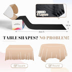 Disposable Table Cloth Plastic, 54In x 300Ft Black Plastic Tablecloth Roll in 54" x 3600" (Rectangular) in Black, alternate