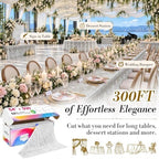 Disposable Tablecloth Roll,54 x 300Ft Lace Plastic Table Cloth in 54" x 3600" (Rectangular) in Lacedots, alternate view 5