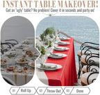 Disposable Tablecloth Roll, 54In x 300Ft Red Plastic Table Cloth Disposable in 54" x 3600" (Rectangular) in Red, alternate