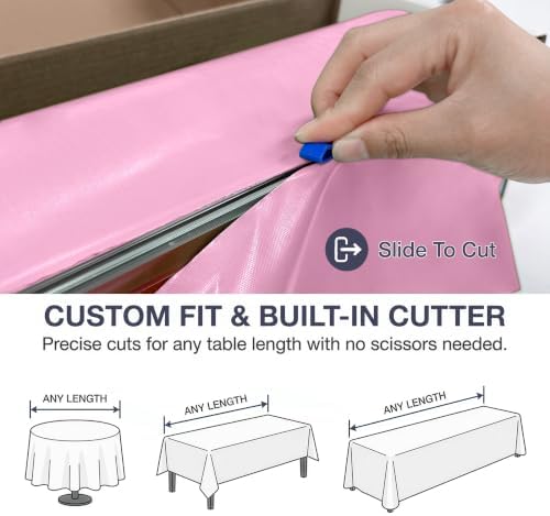 Disposable Tablecloth Roll,54x 300Ft Plastic Table Cloth with Slide Cutter in 54x 300Ft, alternate view 2