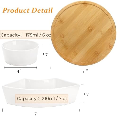 Divided Serving Dish Lazy Susan, 5 Removable Compartment in Large in White, alternate view 3
