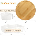 Divided Serving Dish Lazy Susan, 5 Removable Compartment in Large in White, alternate view 3