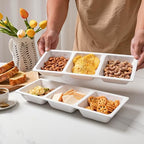 Divided Serving Tray, 14.75”x 6” Reusable 3-Section Party Platters, Condiment Serving Dishes for Entertaining, alternate view