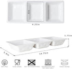 Divided Serving Tray, 14.75”x 6” Reusable 3-Section Party Platters, Condiment Serving Dishes for Entertaining, alternate view