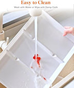Divided Serving Tray for Party, 8 Pack Plastic Food Serving Platter in 15" x 10" x 1.3" in White, alternate view 5