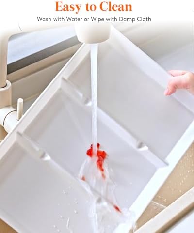 Divided Serving Tray for Party, 8 Pack Plastic Food Serving Platter in 15" x 10" x 1.3" in White, alternate view 5