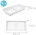 Divided Serving Tray Platter, 2 Pack 10" x 5" Fruit Veggie Food Tray for Party, Plastic Serving Trays for, alternate view 3