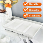 Divided Serving Tray Platter, 2 Pack 15" x 10" Fruit Veggie Food Tray for Party, Plastic Serving Trays for, alternate view 6