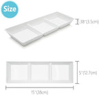 Divided Serving Tray Platter, 2 Pack 15" x 5" Fruit Veggie Food Tray for Party, Plastic Serving Trays for, alternate view 3