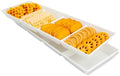 Divided Serving Tray Platter, 2 Pack 17.6" x 6" Fruit Veggie Food Tray for Party, Plastic Serving Trays for