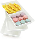 Divided Serving Tray Platter, 3 Pack 10" x 5" Fruit Veggie Food Tray for Party, Plastic Serving Trays for
