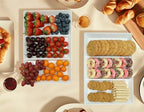 Divided Serving Tray Platter, 4 Pack 15" x 10" Fruit Veggie Food Tray for Party, Plastic Serving Trays for, alternate view 7