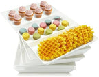 Divided Serving Tray Platter, 6 Pack 15" x 10" Fruit Veggie Food Tray for Party, Plastic Serving Trays for