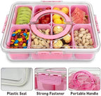 Divided Serving Tray with Lid and Handle,8 Compartments Snacks Box, Snack Fruit Tray, Veggie Tray, Portable, alternate view 4