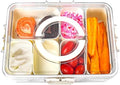 Divided Serving Tray with Lid and Handle - Clear Organizer for Candy, Fruits, Nuts, Snacks - Perfect for Party