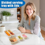 Divided Serving Tray with Lid and Handle - Clear Organizer for Candy, Fruits, Nuts, Snacks - Perfect for Party, alternate