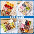 Divided Serving Tray with Lid and Handle - Clear Organizer for Candy, Fruits, Nuts, Snacks - Perfect for Party, alternate