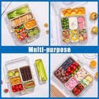 Divided Serving Tray with Lid and Handle - Clear Organizer for Candy, Fruits, Nuts, Snacks - Perfect for Party, alternate