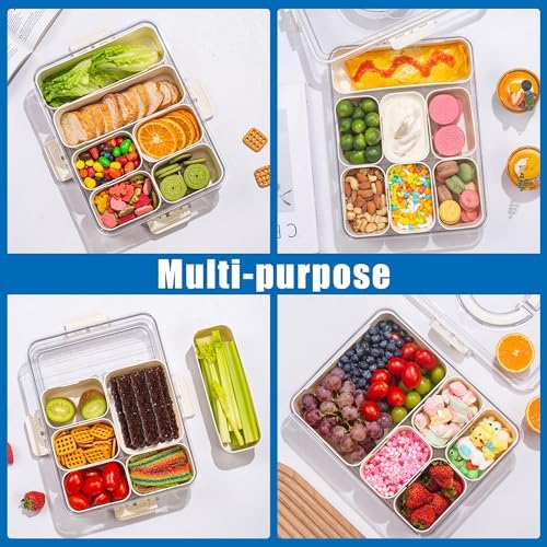 Divided Serving Tray with Lid and Handle - Clear Organizer for Candy, Fruits, Nuts, Snacks - Perfect for Party, alternate