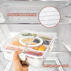 Divided Serving Tray with Lid and Handle - Divided Snack Tray for Portable Snack Platters - Clear Organizer for, alternate