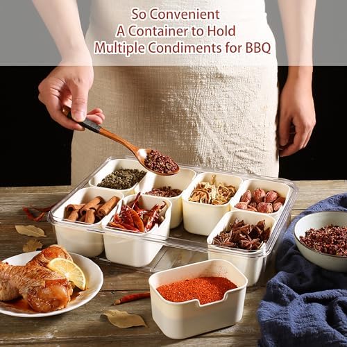 Divided Serving Tray with Lid and Handle - Snackle Box Charcuterie Container for Portable Snack Platters - Clear, alternate