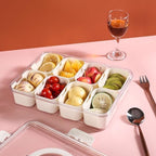 Divided Serving Tray with Lid and Handle - Snackle Box Charcuterie Container for Portable Snack Platters - Clear, alternate