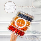 Divided Serving Tray with Lid and Handle - Snackle Box Charcuterie Container for Portable Snack Platters - Clear, alternate