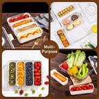 Divided Serving Tray with Lid and Handle - Snackle Box Charcuterie Container for Portable Snack Platters - Clear, alternate