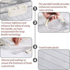 Divided Serving Tray with Lid and Handle - Snackle Box Charcuterie Container for Portable Snack Platters - Clear, alternate