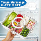Divided Serving Tray with Lid and Handle - Snackle Box Charcuterie Container for Portable Snack Platters - Ideal, alternate