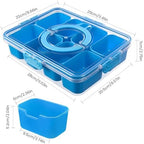 Divided Serving Tray with Lid and Handle - Snackle Box Charcuterie Container for Portable Snack Platters, alternate view 3