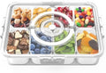 Divided Serving Tray with Lid and Handle, Time Recording 8 Compartments Snackle Box Container - Charcuterie